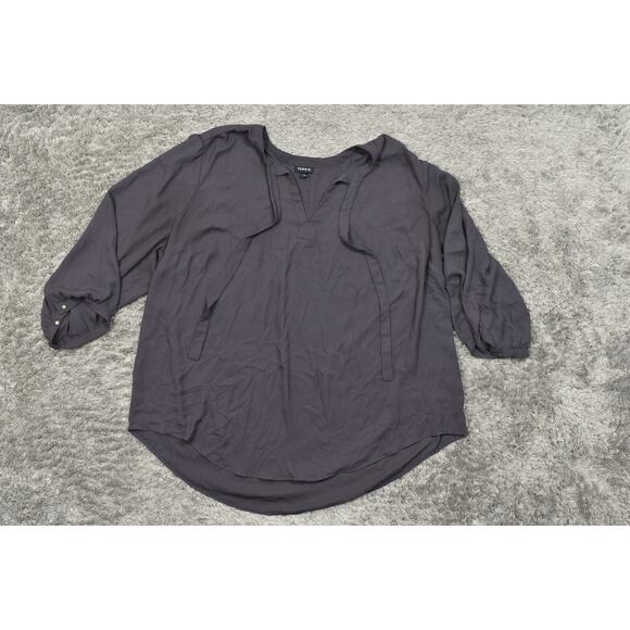 Torrid Plus Size 3 Purple Polyester Blouse, V Neck Long Sleeve Light Fabric - Picture 3 of 7